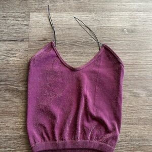 Free People Shimmering Purple Camisole